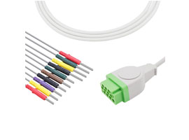 A3030-EE0 e Compatible con Cable EKG de 11 clavijas 10KΩ IEC Din3.0