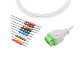 A3030-EE1 GE Healthcare Compatible con Cable EKG 11-pin 10KΩ AHA Din3.0