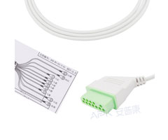 A1036-EE1 Nihon Kohden Compatible EKG Cable 12-pin Nihon Kohden conector AHA Snap