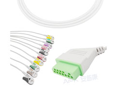 A2036-EE0 Nihon Kohden Compatible EKG Cable 12-pin Nihon Kohden Connectorr IEC Clip
