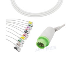 A2043-EE0 de 12 clavijas de 10 kΩ con Cable EKG Compatible con el cuidado de la salud