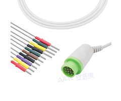 A4343-EE0 con Cable de 12 clavijas, Compatible con EKG, 10KΩ, IEC Din3.0