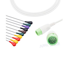A1045-EE0 Comen Compatible EKG Cable redondo 12pin IEC Snap