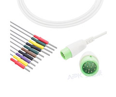 A3045-EE0 Comen Compatible EKG Cable redondo 12pin IEC Din3.0