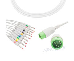 A4045-EE1 Comen Compatible EKG Cable redondo 12pin AHA Banana