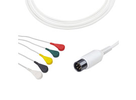A5037-EC0 AAMI Compatible con conexión directa ECG Cable de 5 plomo, IEC 6 pines