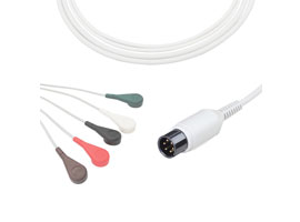 A5037-EC1 AAMI Compatible con Cable ECG de conexión directa con 5 cables, AHA 6 pines