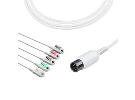 A5137-EC1 AAMI Compatible con Cable ECG de conexión directa con Clip de 5 plomo, 6 pines