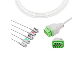 A5156-EC1 con Cable ECG de conexión directa Compatible con GG, Clip de 5 cables, AHA 11 pines