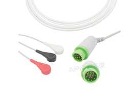 A3122-EC1 GE Healthcare > Corometrics Compatible pieza 3-plomo Cable ECG 10KΩ Clip AHA 12pin