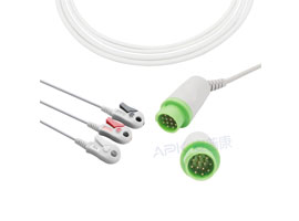 A3122-EC1 GE Healthcare > Corometrics Compatible pieza 3-plomo Cable ECG 10KΩ Clip AHA 12pin