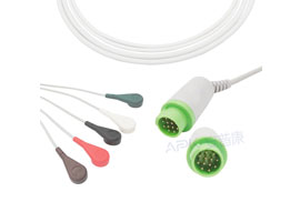 A5022-EC1 GE Healthcare > Corometrics Compatible con una pieza 5-plomo Cable ECG 10KΩ Snap AHA 12pin