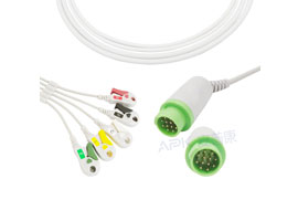 A5122-EC0 GE Healthcare > Corometrics Compatible con una pieza 5-plomo Cable ECG 10KΩ Clip IEC 12pin
