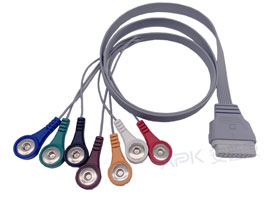 Edan Compatible SE-2003/SE-2012 ECG Holter Cable 7-Cable 16pin Snap AHA