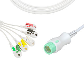 A5176-EC0 Mindray Compatible con una pieza con Clip de Cable ECG de 5 plomo, 12 pines 1KΩ