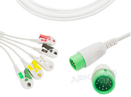 A510C-EC0 de Cable ECG de 5 plomo Compatible con Comen una pieza, IEC 12pin