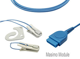 A1315-SR104PU GE Healthcare > Marquette Masimo Compatible oreja clip SpO2 Sensor con Cable 300cm 11p