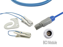 A1318-SR129PU Mindray Compatible oreja clip SpO2 Sensor con Cable 260cm 6-pin