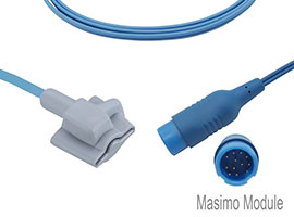 A1315-SI105PU Mindray Compatible con Sensor suave SpO2 infantil con Cable de 300cm redondo de 12 pin