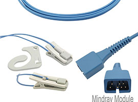 A1318-SR203PU Mindray Compatible oreja clip SpO2 SpO2 Sensor con 90cm Cable DB9(7pin)