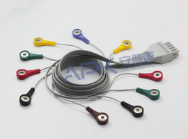 A54HEC10IK ECG Holter Cable 10-Cable Snap IEC