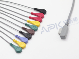 A58HEC10IK ECG Holter Cable 10-Cable Snap IEC